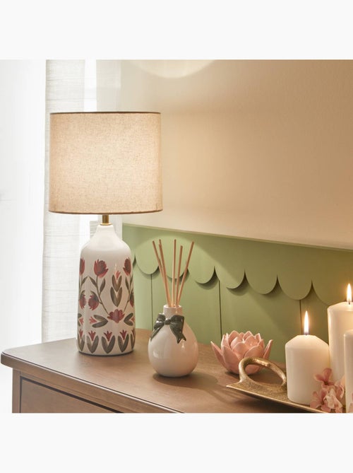 Lampe cylindrique en lin KEILA - Kiabi