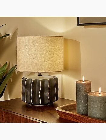 Lampe cylindrique en lin MALYA
