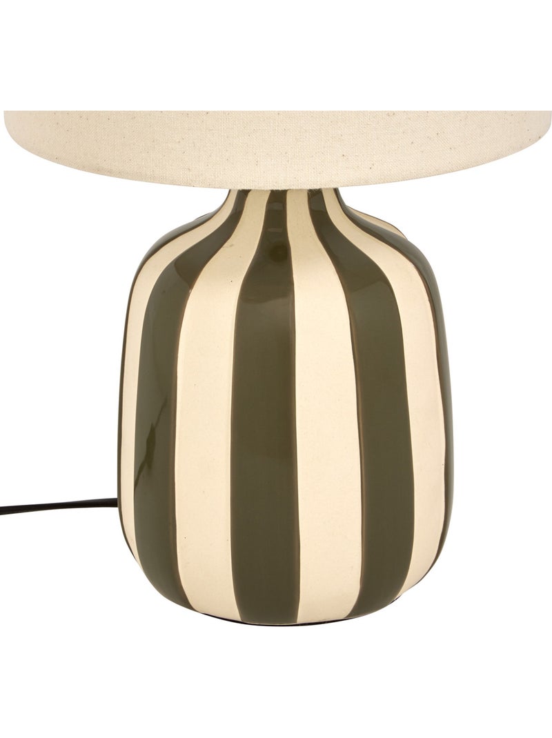 Lampe cylindrique en lin VILMA Kaki - Kiabi
