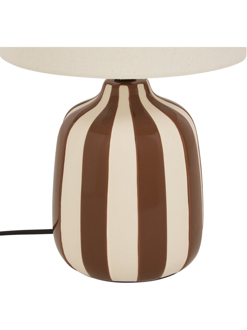 Lampe cylindrique en lin VILMA Marron - Kiabi