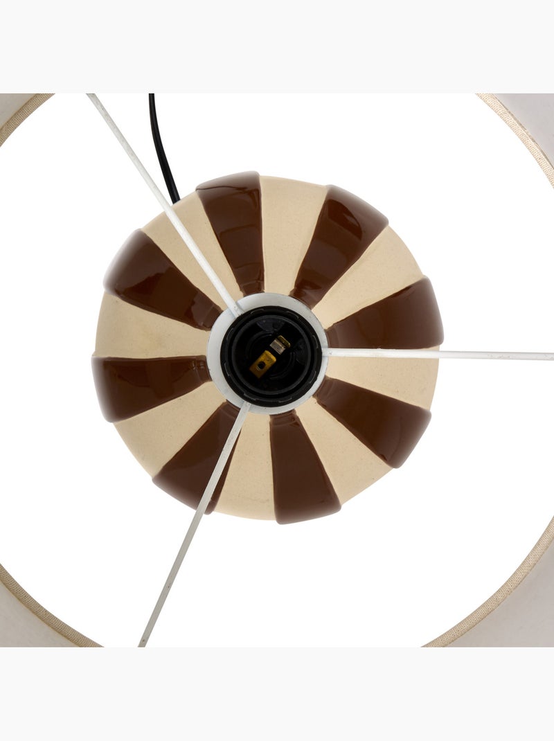 Lampe cylindrique en lin VILMA Marron - Kiabi