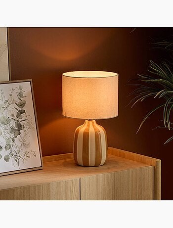 Lampe cylindrique en lin VILMA
