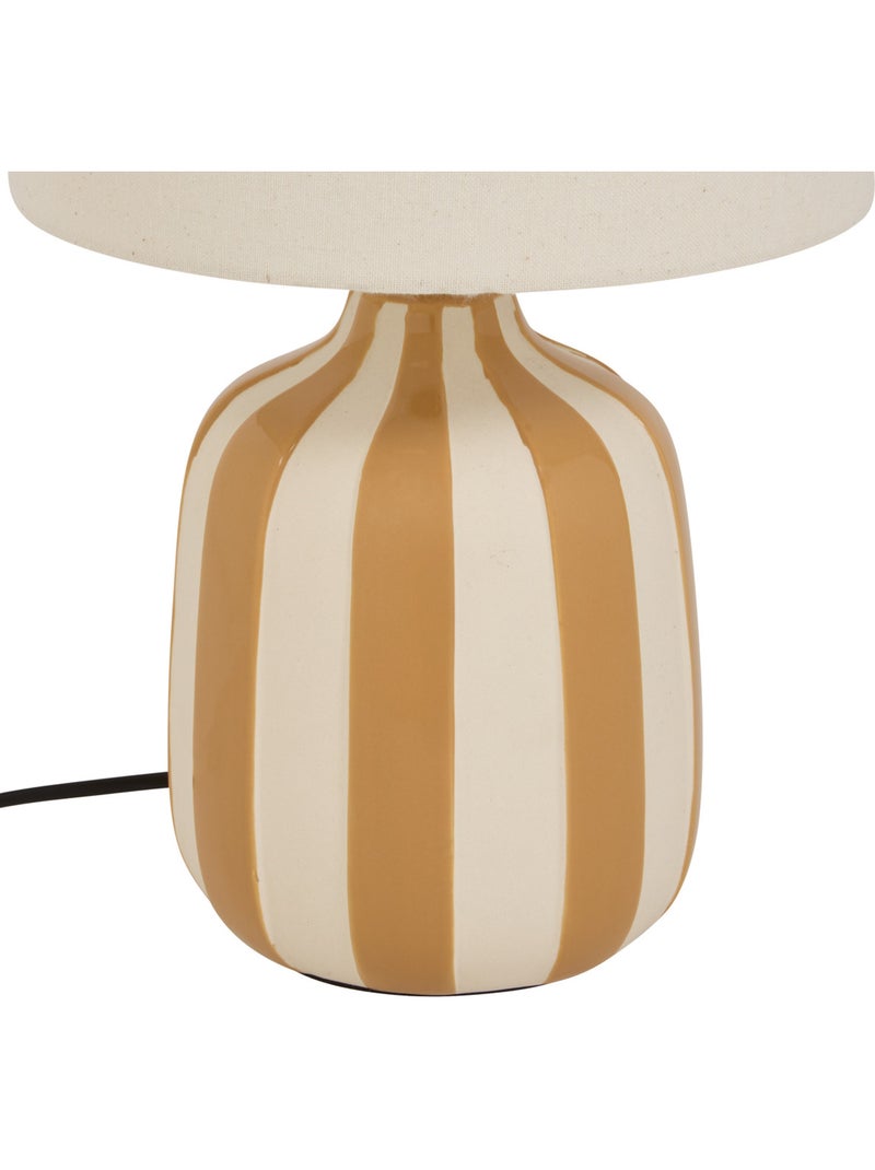 Lampe cylindrique en lin VILMA Ocre - Kiabi