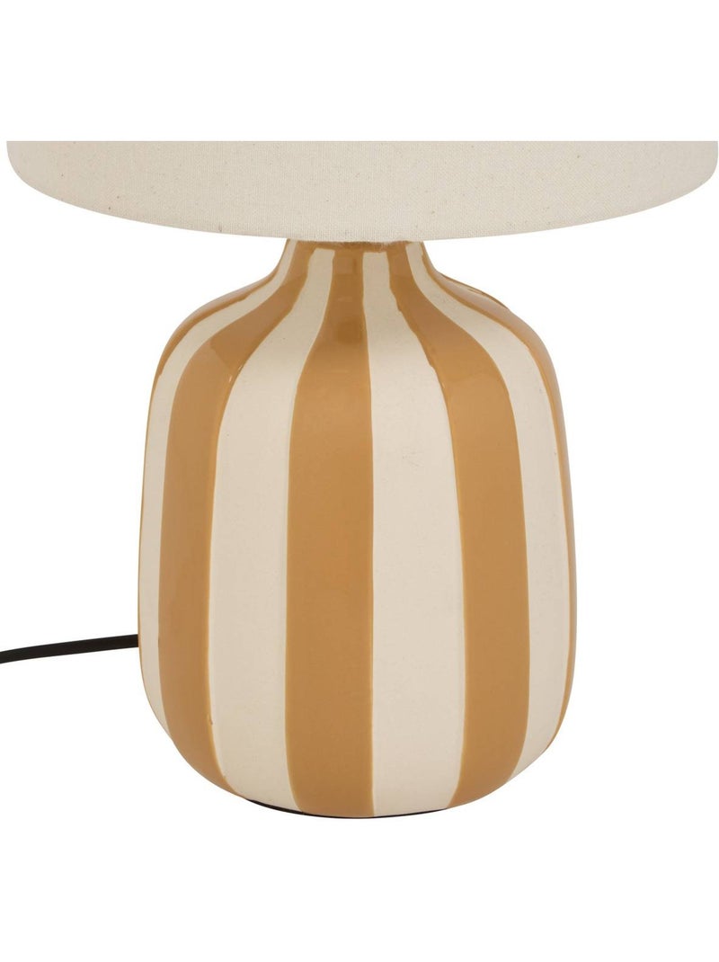 Lampe cylindrique en lin VILMA Ocre - Kiabi