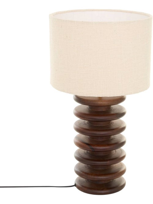 Lampe cylindrique en manguier rochi - Kiabi