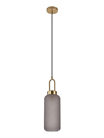 Lampe cylindrique en suspension en verre fumé mat - House Nordic