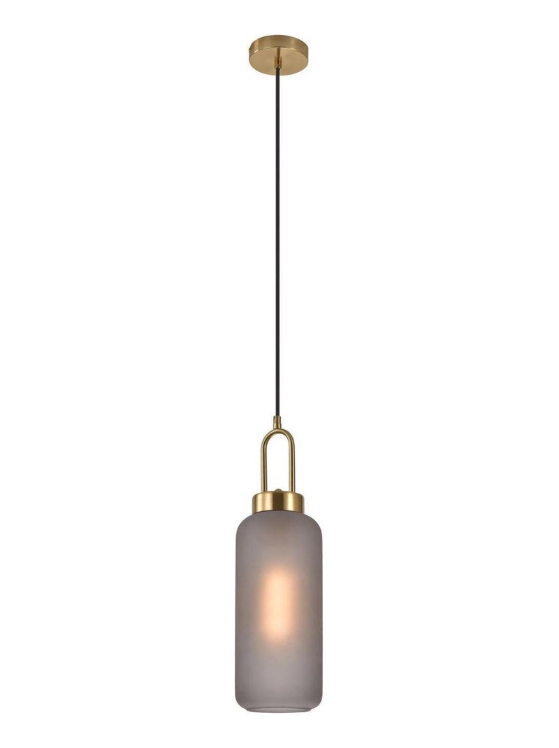 Lampe cylindrique en suspension en verre fumé mat - House Nordic Transparent - Kiabi