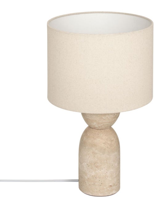 Lampe cylindrique en travertin ERIN - Kiabi
