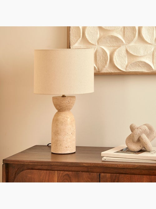 Lampe cylindrique en travertin ERIN - Kiabi
