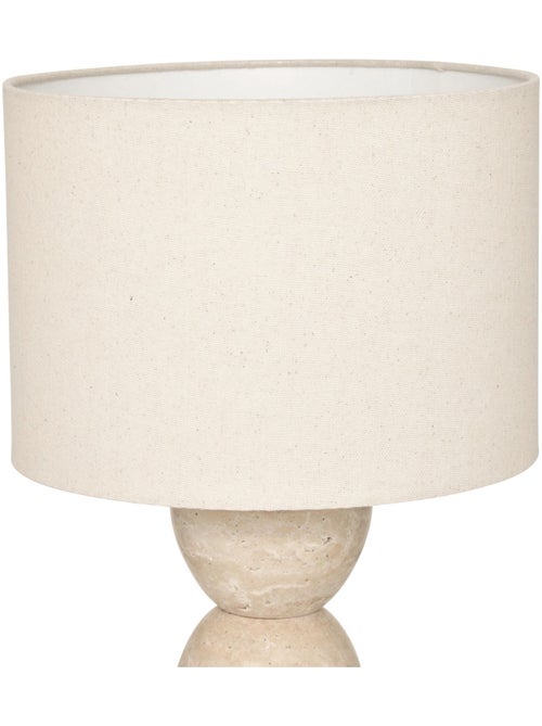 Lampe cylindrique en travertin ERIN - Kiabi