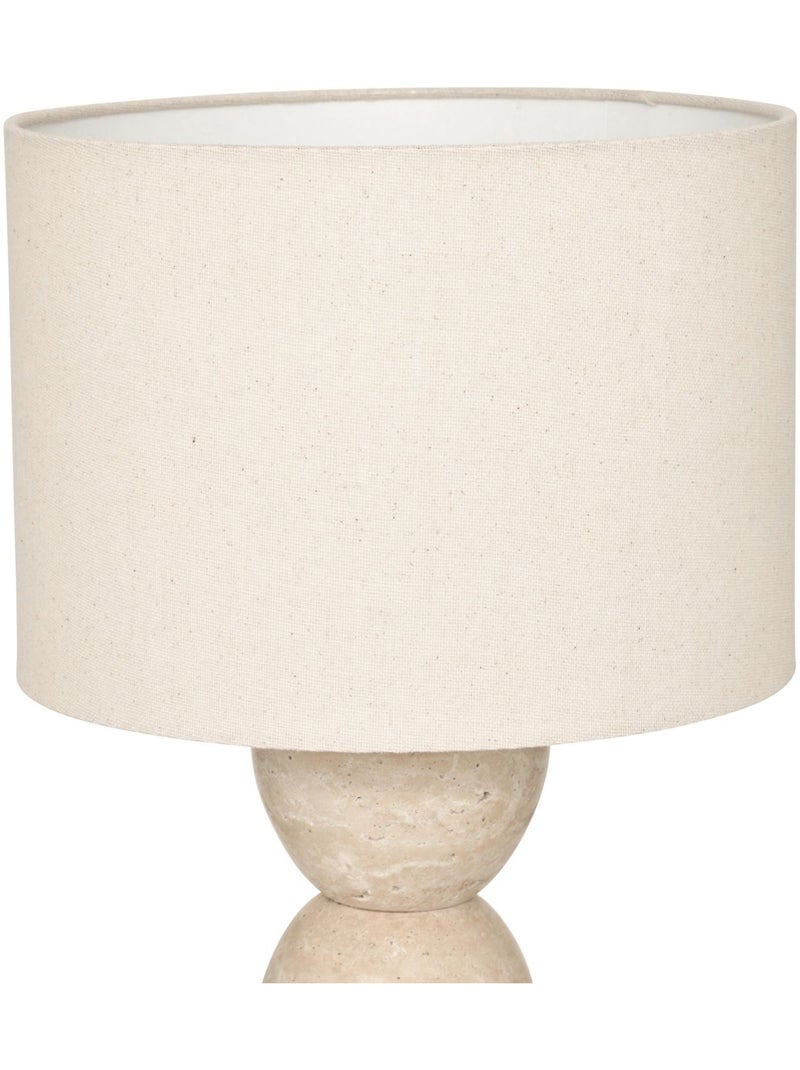Lampe cylindrique en travertin ERIN Beige - Kiabi