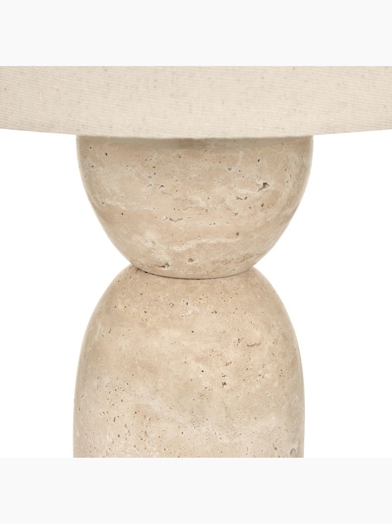 Lampe cylindrique en travertin ERIN Beige - Kiabi