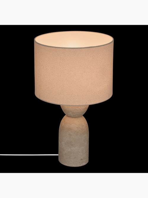 Lampe cylindrique en travertin ERIN - Kiabi