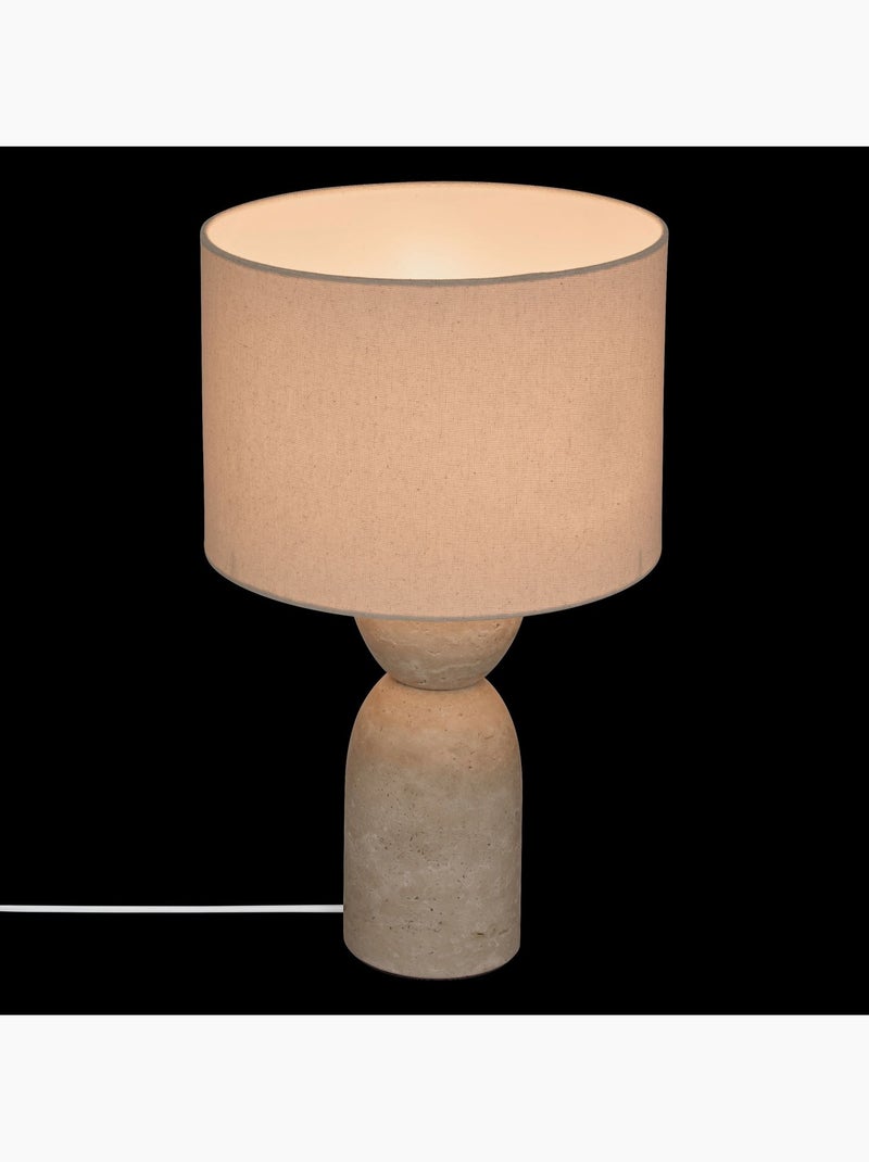 Lampe cylindrique en travertin ERIN Beige - Kiabi