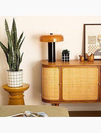 Lampe cylindrique en verre ambré inclinable JODY