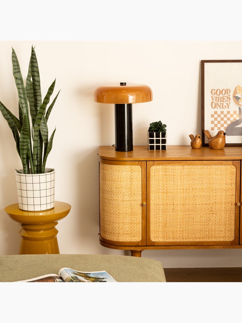 Lampe cylindrique en verre ambré inclinable JODY Ambre - Kiabi