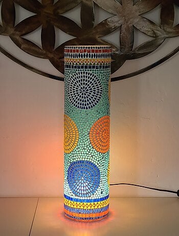 Lampe cylindrique en verre