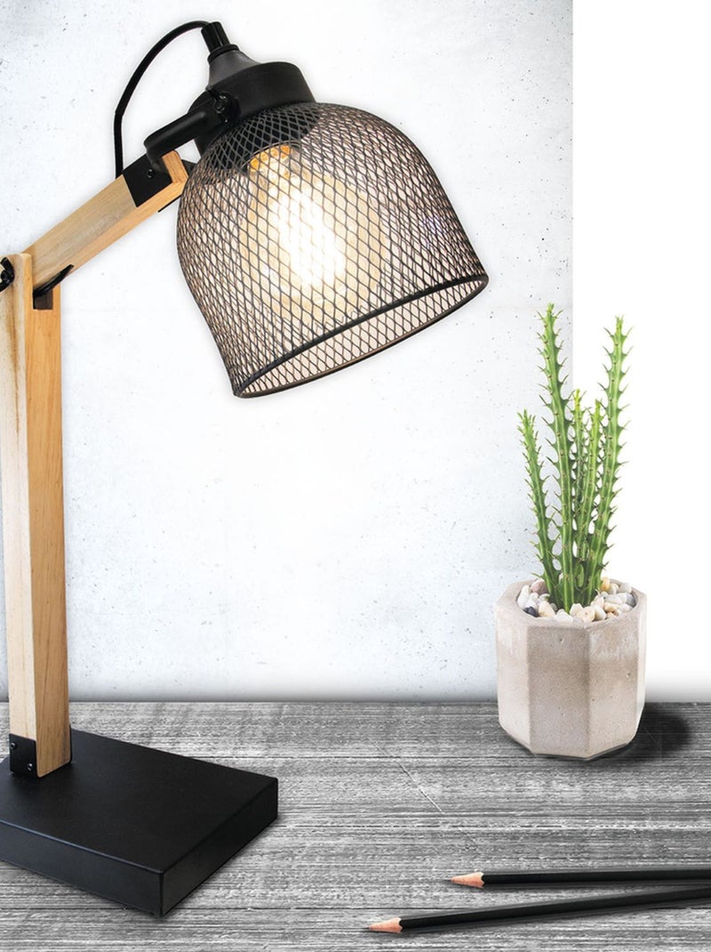 Lampe de bureau avec abat-jour filaire en métal INDUS Noir - Kiabi