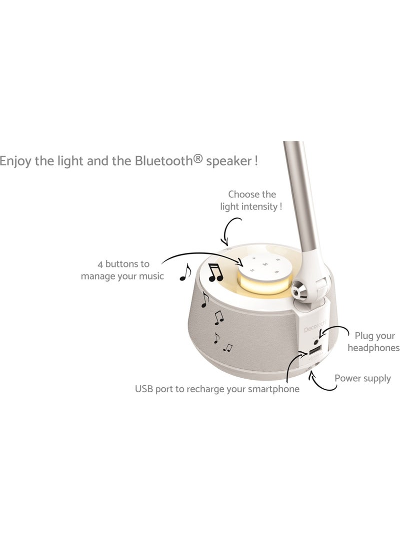 Lampe de bureau avec lumières LED et enceinte Bluetooth Blanc - Kiabi