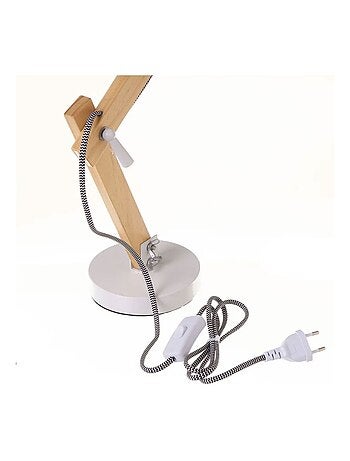 Lampe de bureau en bois et métal
