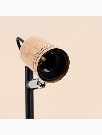 Lampe de bureau en métal et bois 32cm