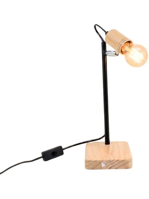 Lampe de bureau en métal et bois 32cm - Kiabi