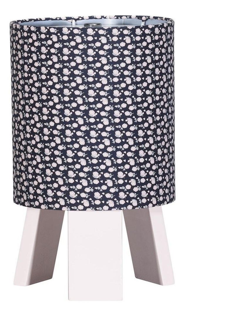 Lampe de chevet avec pied en coton marine - Bleu marine - Kiabi