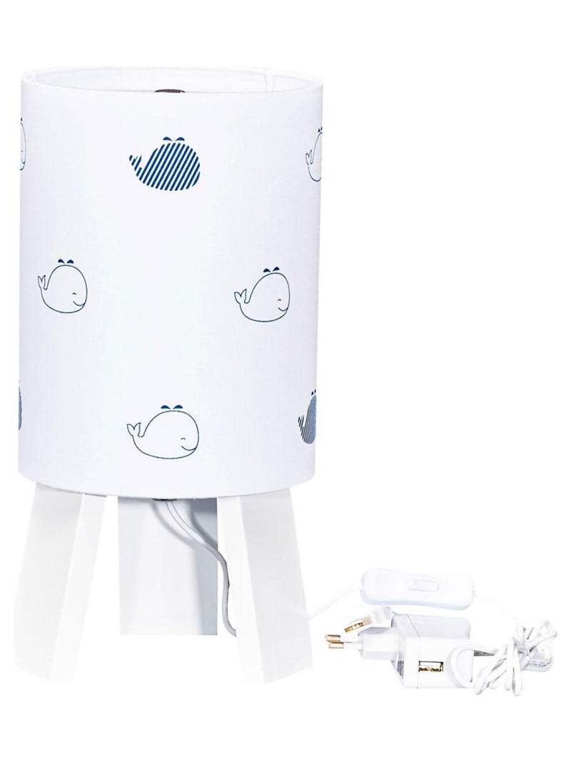 Lampe de chevet en coton blanc - SAUTHON Blanc - Kiabi