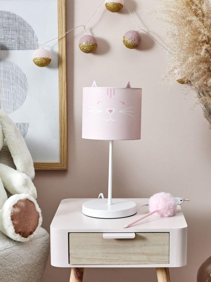 Lampe de chevet enfant chat Rose - Kiabi