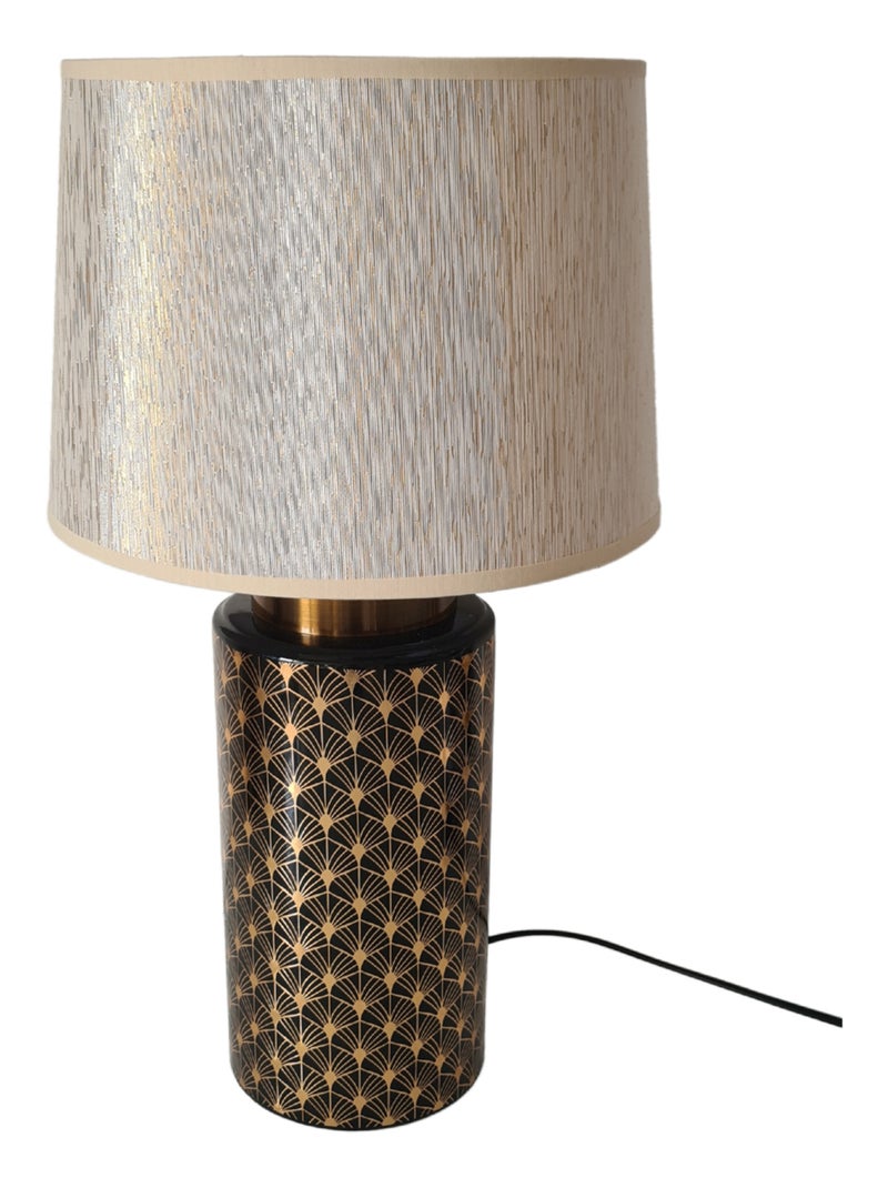 Lampe de table art déco Noir - Kiabi
