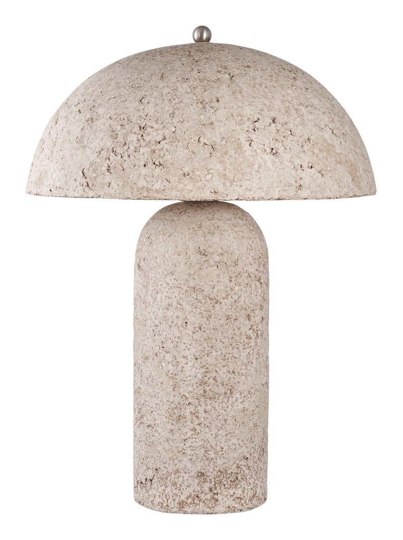 Lampe de table Astley - Lampe de table, papier mâché, gris pierre Blanc - Kiabi