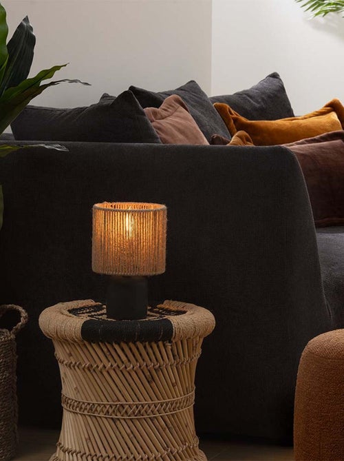 Lampe de table cylindre style bohème - Kiabi