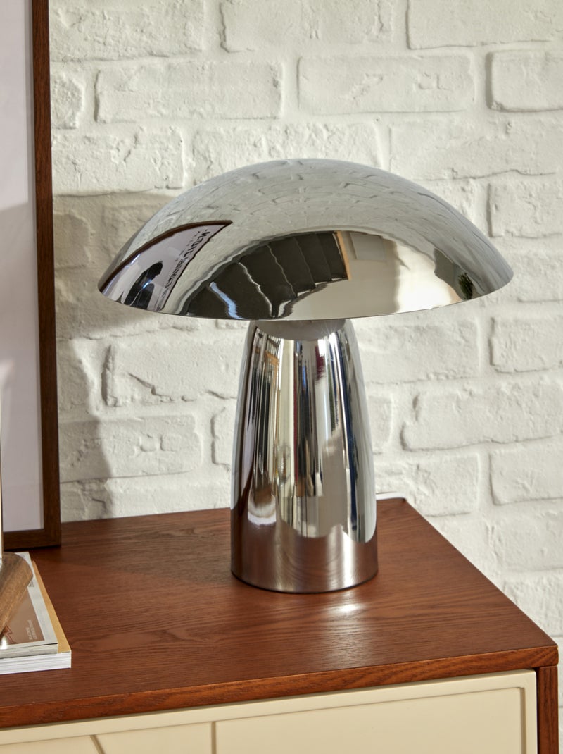 Lampe de table design champignon métal Argent - Kiabi