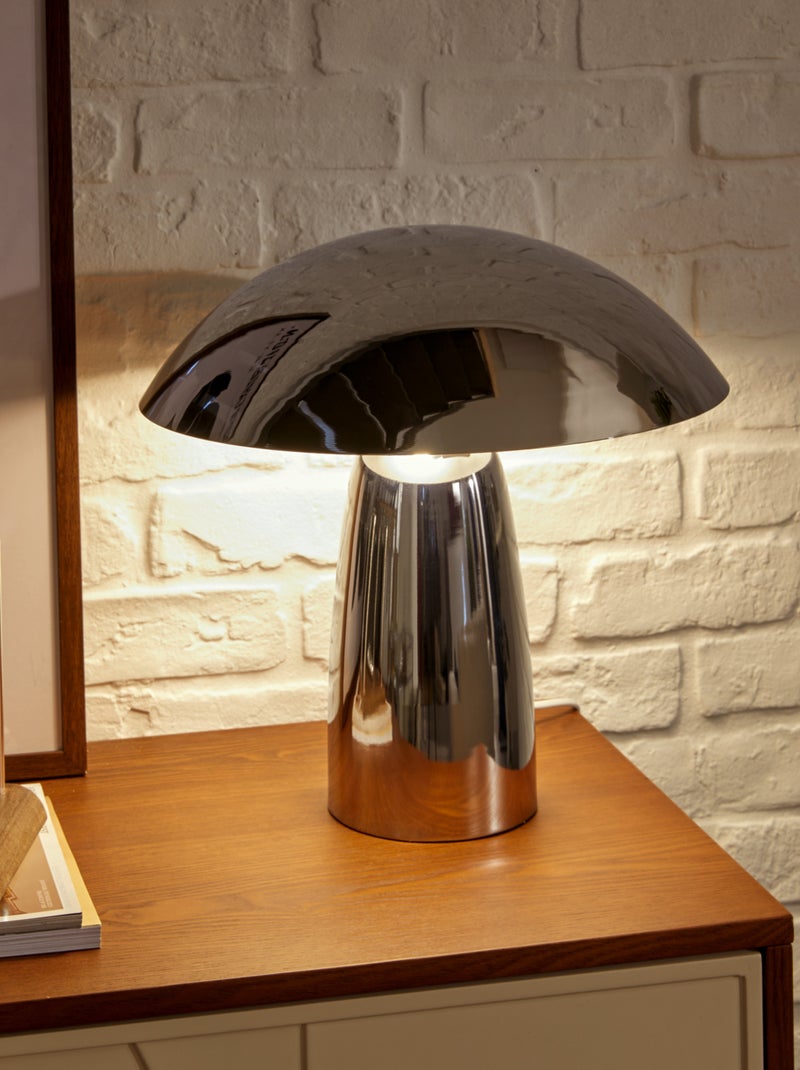 Lampe de table design champignon métal Argent - Kiabi