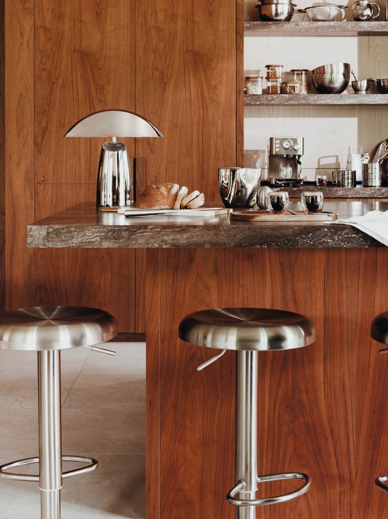 Lampe de table design champignon métal Argent - Kiabi