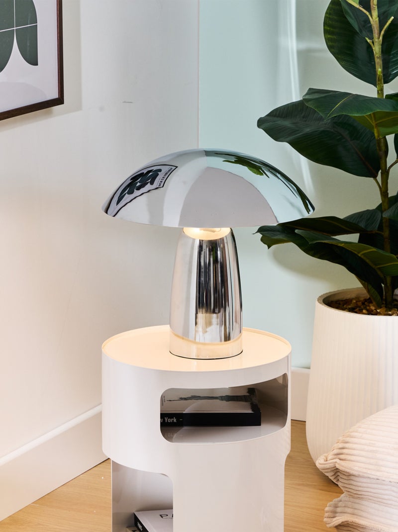 Lampe de table design champignon métal Argent - Kiabi