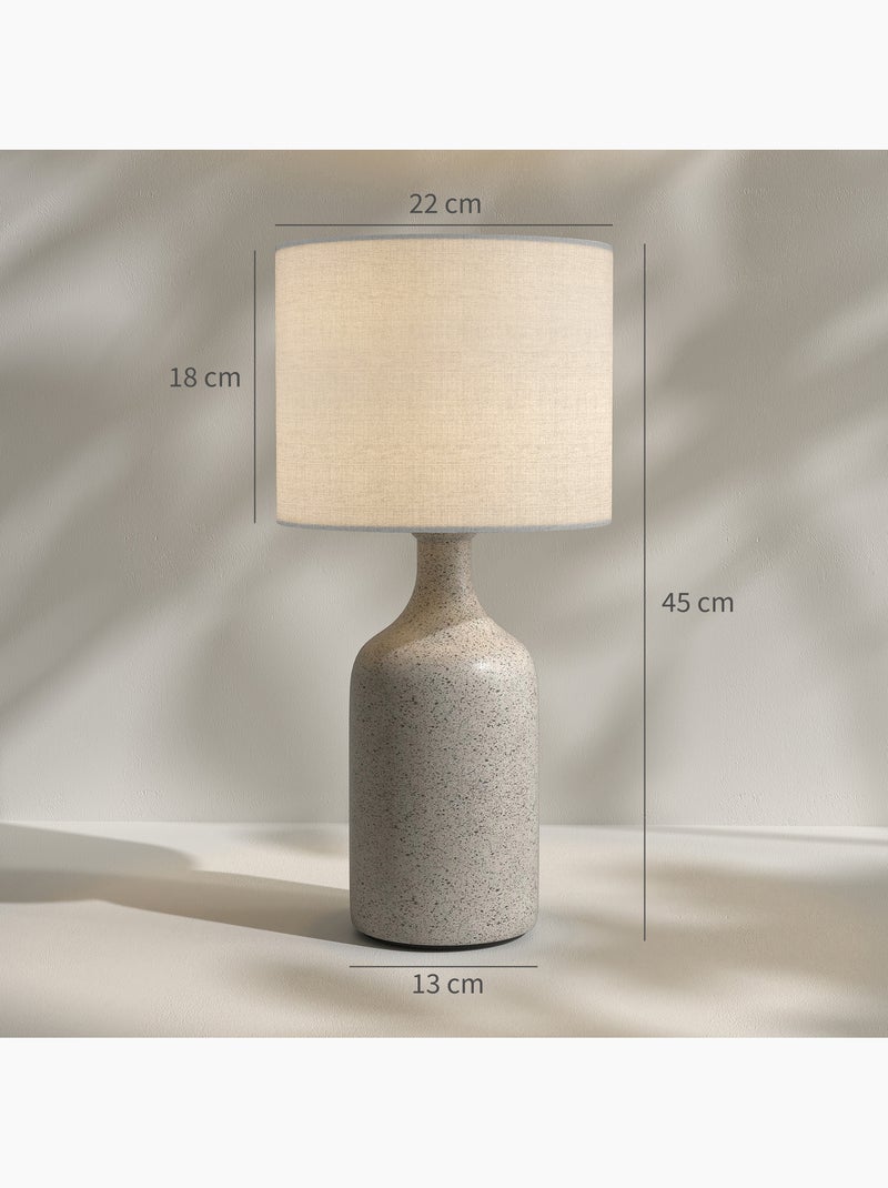 Lampe de table design effet grès céramique lin Gris - Kiabi