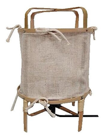 Lampe de table en bambou avec toile en lin LOMBOK 'Deko&co'
