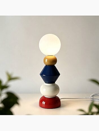 Lampe de table intérieur céramique et verre ø13cm omi