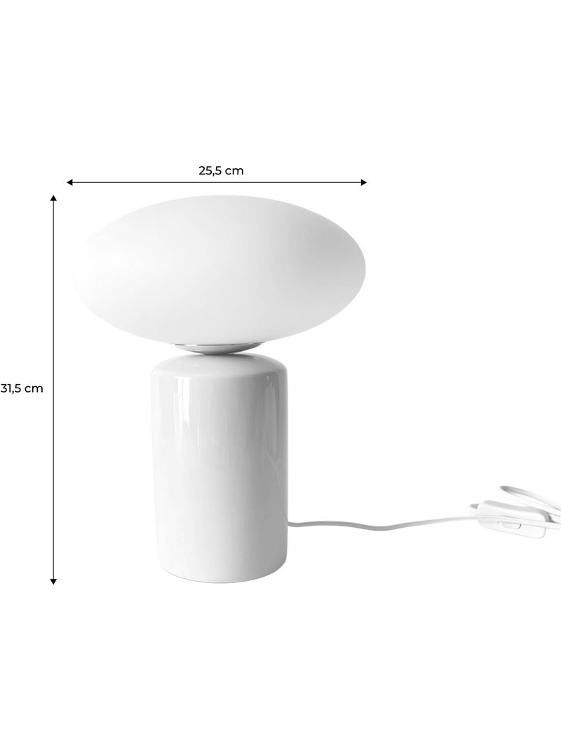 Lampe de table intérieur céramique et verre ø25,5cm lyra Or rose - Kiabi