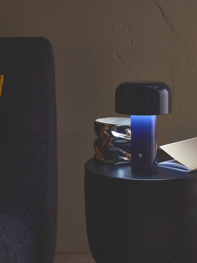 Lampe de table intérieur LED métal Ø13cm Victor Bleu - Kiabi