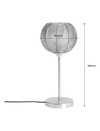 Lampe de table intérieur métal et verre Ø20cm Basile