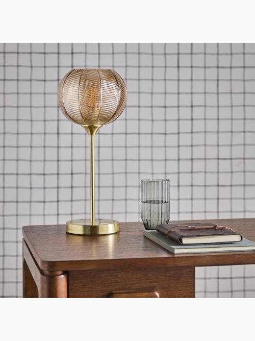 Lampe de table intérieur métal et verre Ø20cm Basile - Kiabi