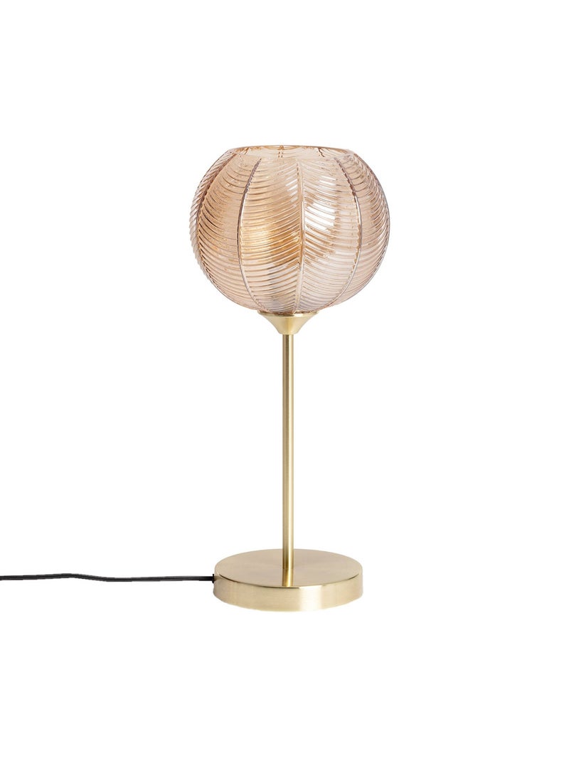 Lampe de table intérieur métal et verre Ø20cm Basile Orange - Kiabi