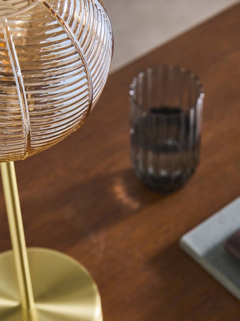 Lampe de table intérieur métal et verre Ø20cm Basile Orange - Kiabi