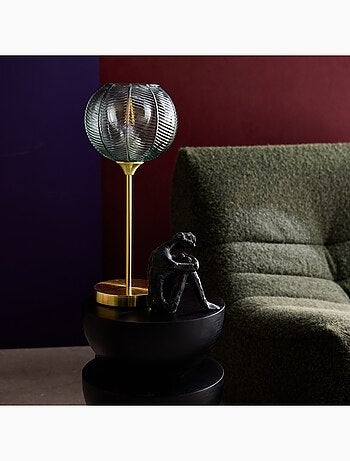Lampe de table intérieur métal et verre Ø20cm Basile
