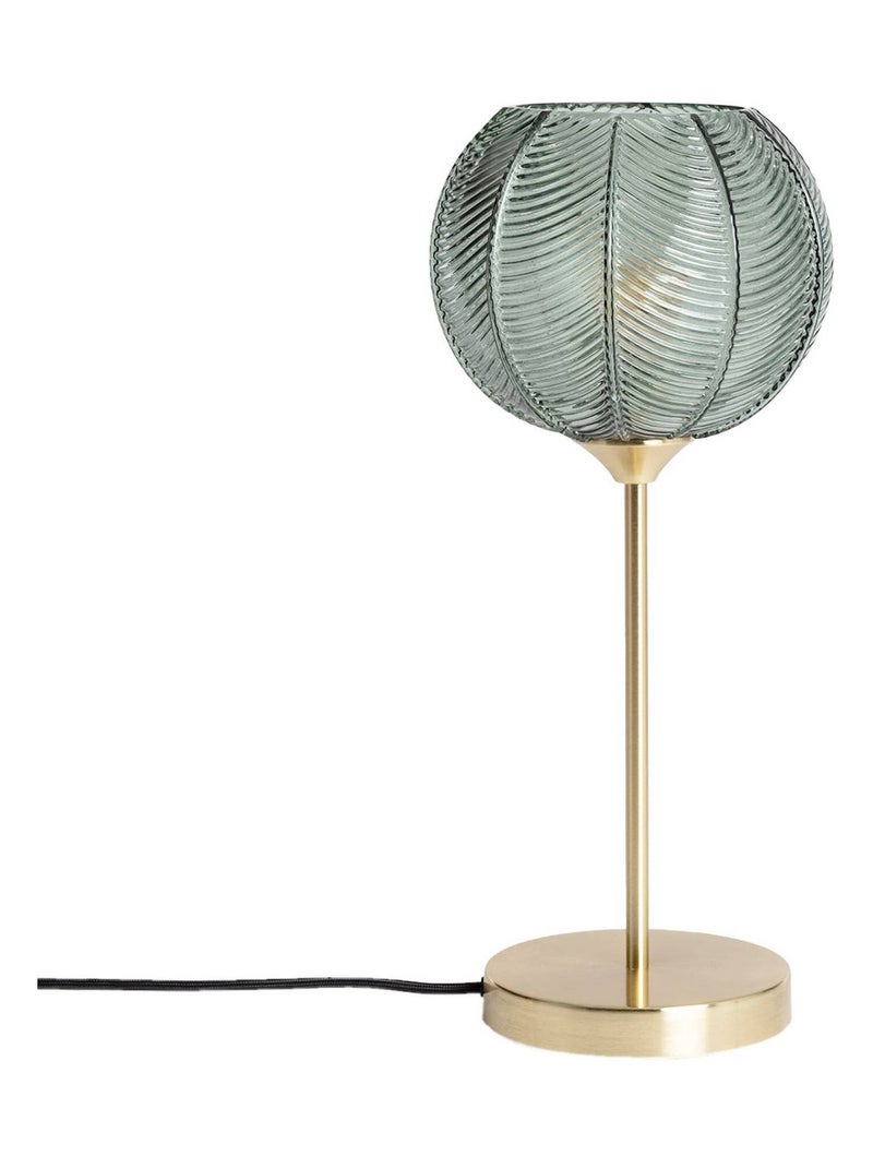 Lampe de table intérieur métal et verre Ø20cm Basile Vert - Kiabi