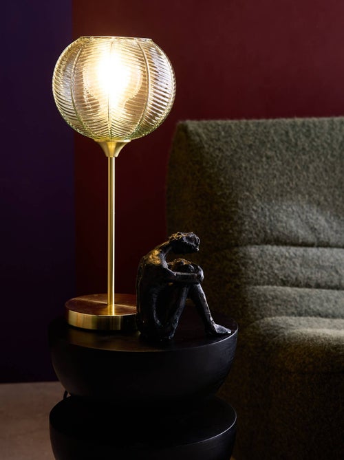 Lampe de table intérieur métal et verre Ø20cm Basile - Kiabi