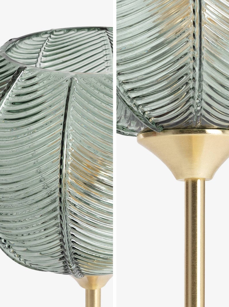 Lampe de table intérieur métal et verre Ø20cm Basile Vert - Kiabi