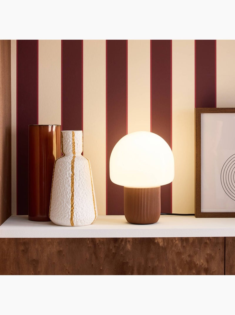Lampe de table intérieur résine et PVC Ø18cm Sano Marron - Kiabi